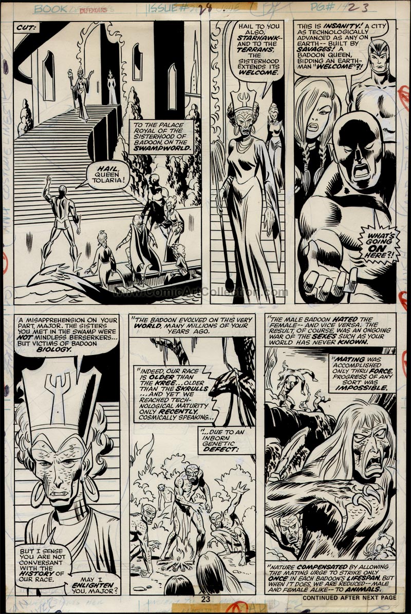 Defenders #28 page 23 by Sal Buscema and Frank Giacoia and/or John Tartag